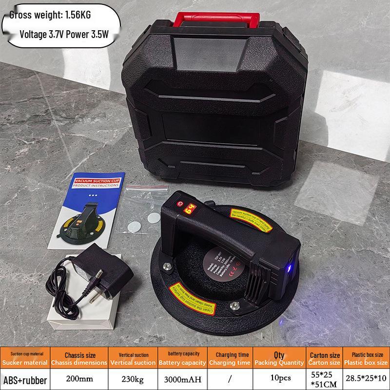 8-Inch Automatic Electric Vacuum Suction Cup for Heavy-Duty Glass and Tile Lifting