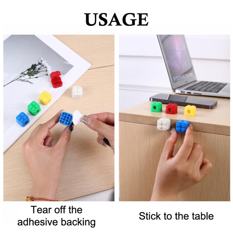 6Pcs Color  Magnetic Cable Organizer Holder Adhesive Wire Keeper Cord Cable Clips For Home Office Under Desk Management