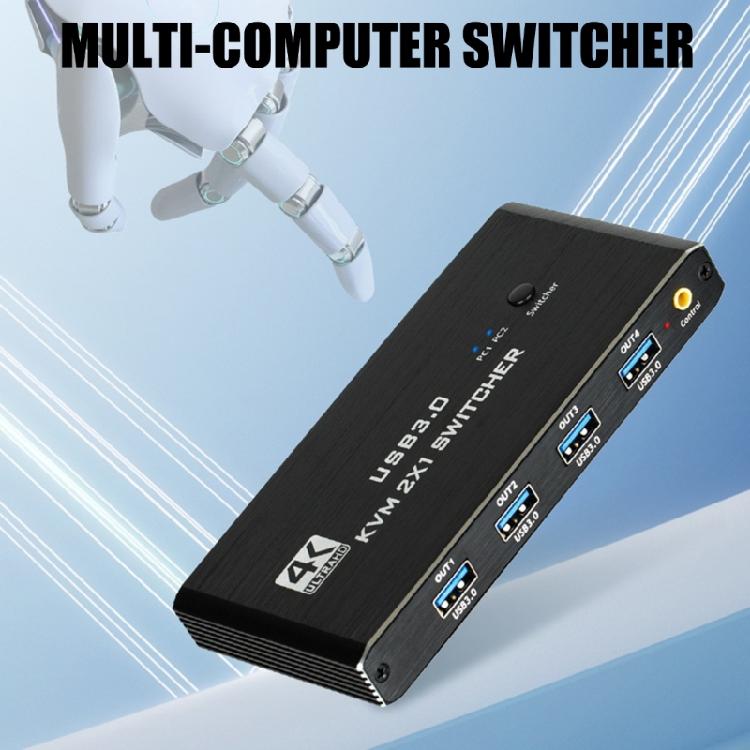 KVM Switcher Featuring 4 USB3.0 Port for Connecting Printers Storage Devices Accessible from Both Computers Efficient