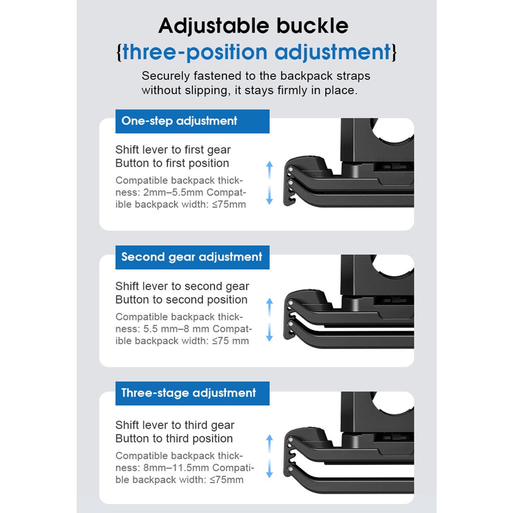 Durability Adjustable Selfie Stick Holder Quick Release Mount For Backpacks Strap Clip Attachment Cameras Mount
