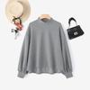 ZANZEA Women Casual Stand Collar Loose Long Sleeve Pullover Tops