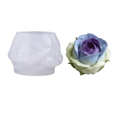 Rose Flower Design Silicone Candle Mold High Temperature Resistance Soap Chocolate Molds Baking Accessories