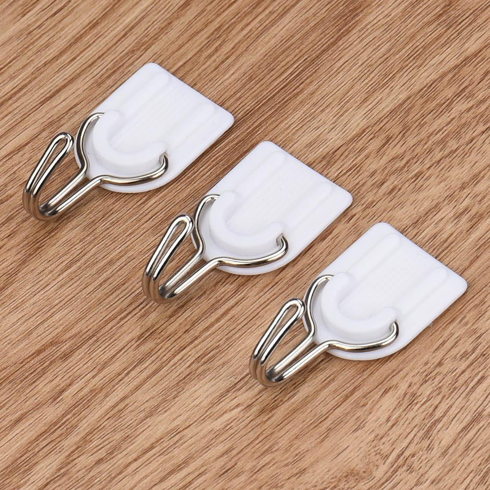 6PCS Strong Adhesive Hook Wall Door Sticky Hanger Holder Kitchen Bathroom White