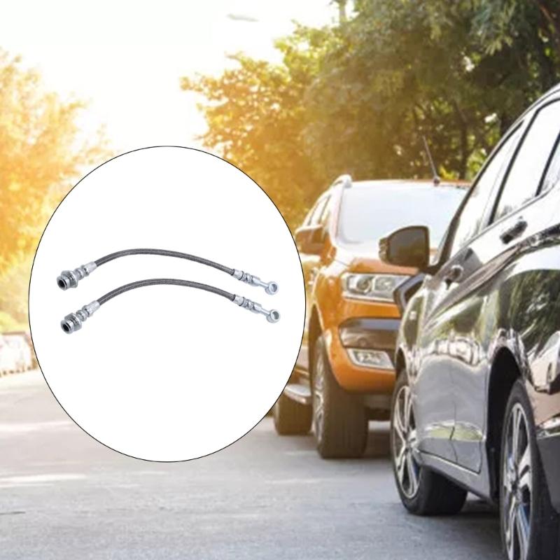 Upgraded Stainless Steel Braided Hoses Reliable & Noise Reducing Brake Hoses Vehicle Accessories H1717SSPAIR ZPN-41941