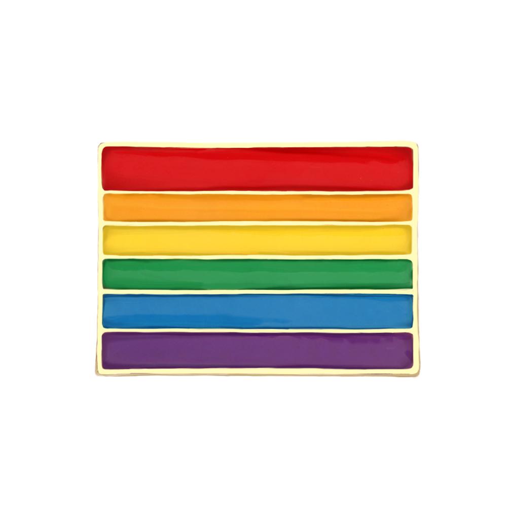 Spille Smaltate Asessuali Gay Lesbiche Badge Zaino Orgoglio LGBT Non Binario Trans Pin da Bavero Rettangolare Arcobaleno Gioielli Regali per Amici