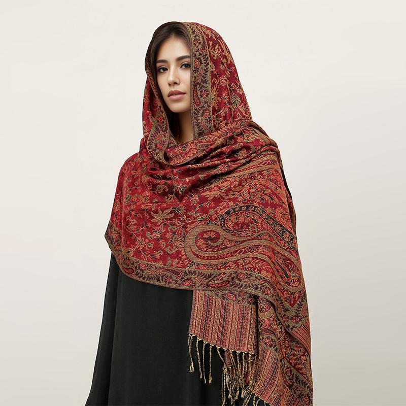 Luxury Women Autumn And Winter Cashmere Scarves Paisley Print Warm Pashmina Poncho Fashion Thick Shawl Foulard Bufanda Scarf