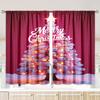 Luxury Set Of 2 Christmas Santa Claus Tree Pattern Printed Curtains Decorations Home Room Curtain Polyester