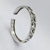 Mens Vintage Open Bangle With Cloud Motif Handcrafted Antique Plated Copper Bracelet