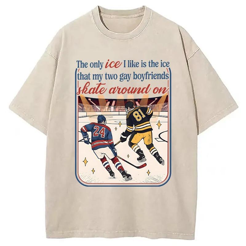 

Fashion Ice Hockey Print T-shirt Summer Men s Holiday Short Sleeve Washed Acid Tees Casual Loose Button Down Clothings 3XL