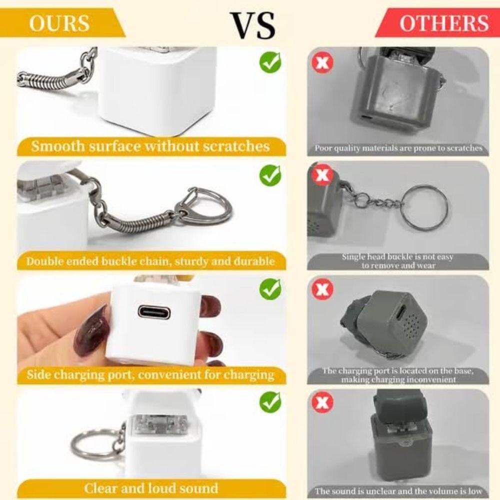 Real Sound Seagull Button Keychain Adult Keyboard Clicky Keychain  For Adults Children