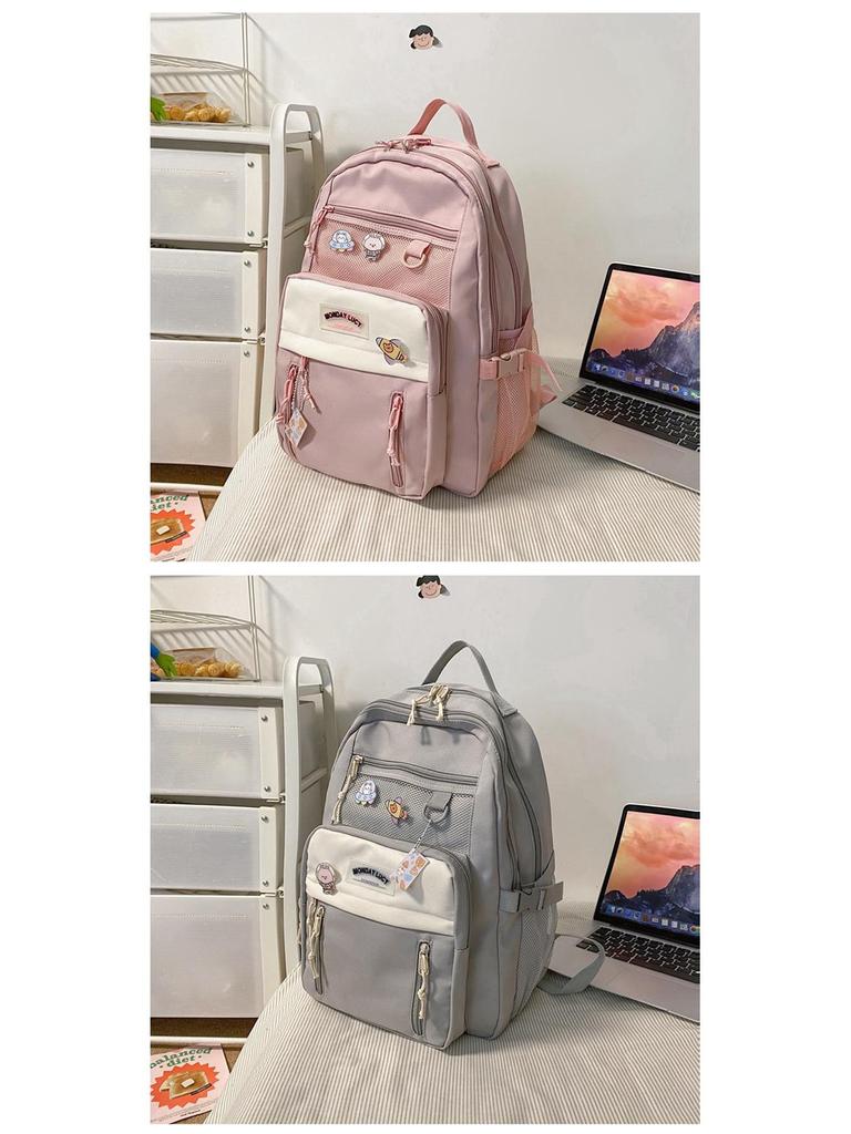 Korean Cartoon Schoolbag for Girls: Stylish Backpack for Elementary To High School Students