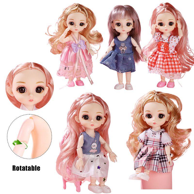 1/12 6.6in Bjd Princess Dolls Cute Moveable Joints Kids Birthday Gift