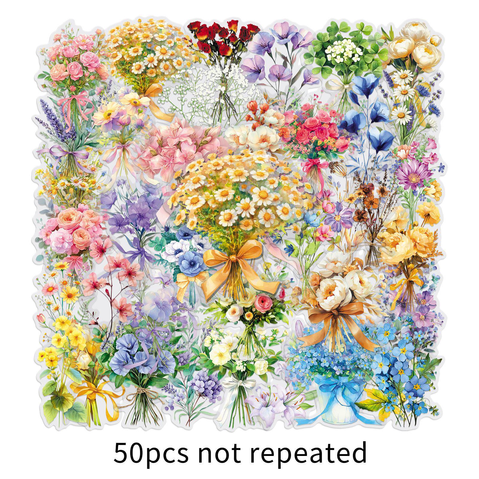 50 листов прозрачных наклеек: Идеально для букетов, повседневных фотографий, багажа и украшения камеры