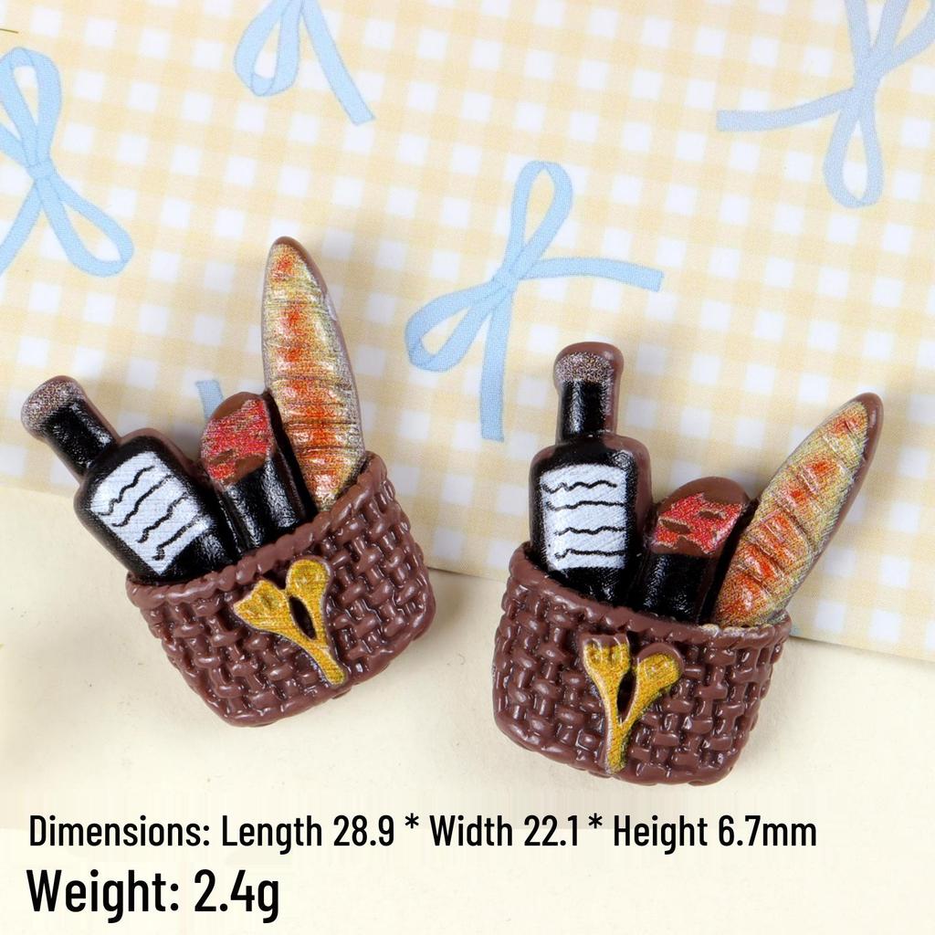 Miniature Resin Food Toys: Bread, Donuts, Refrigerator Magnets, Hair Clips, Kitchen Accessories.