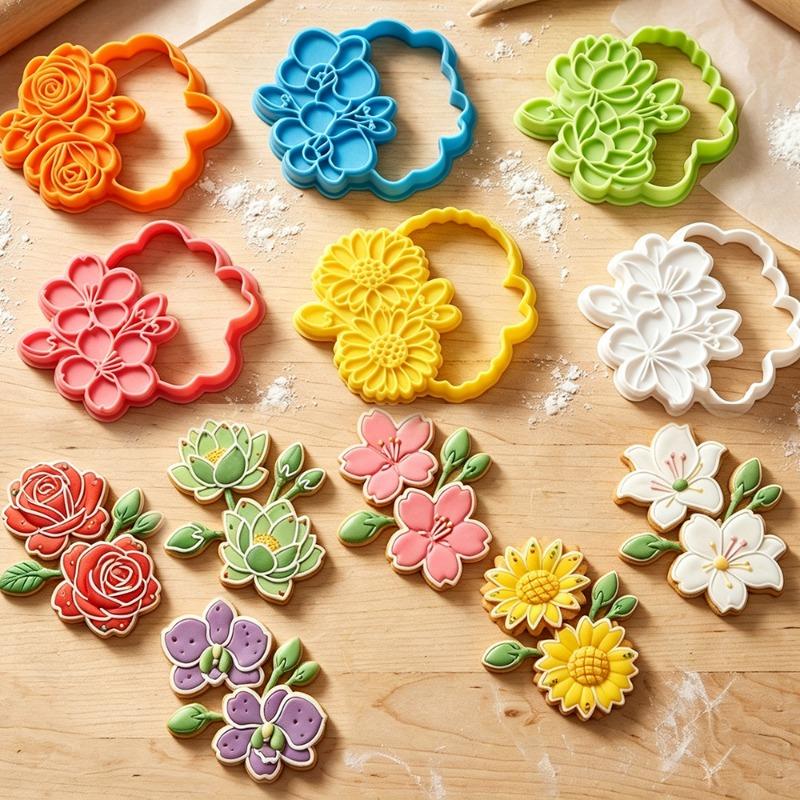 1 Stück Blume Keksform Kuchenform Fondantwerkzeug DIY Ton Simulation Dreidimensional Keksausstecher Backen