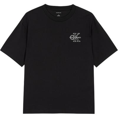 Loose Letter Logo T-Shirt Unisex Tops Black 4RAB821UB1