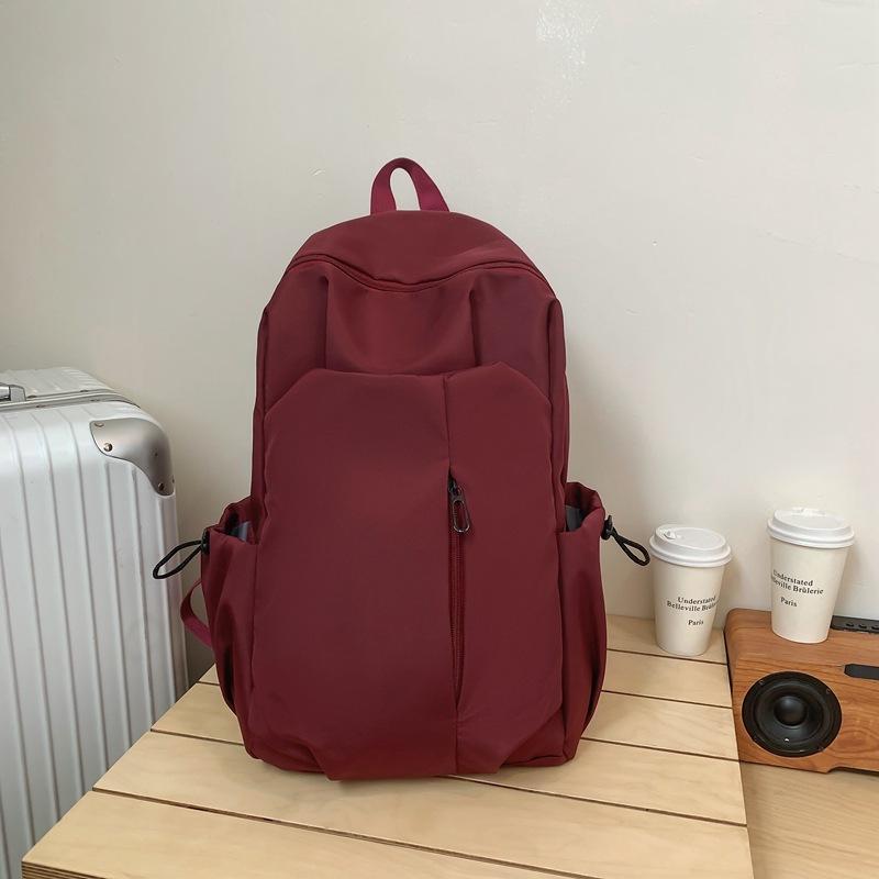 Schoolbag New Large-capacity Student Simple Schoolbag Men's Backpack Korean Version Couple Solid Color Casual Backpack Wholesale