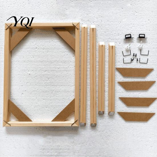 Art Display Holder Wood Painting Frame, Easy to Install Wooden Strips DIY Self Assembly Kit, Custom Picture Framing Decorative for Oil And Wall