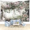 Flowers Drooping Leaves Landscape Tapestry Wall Hanging Bohemian Minimalist Hippie Natural Art Bedroom Dormitory Home Decor