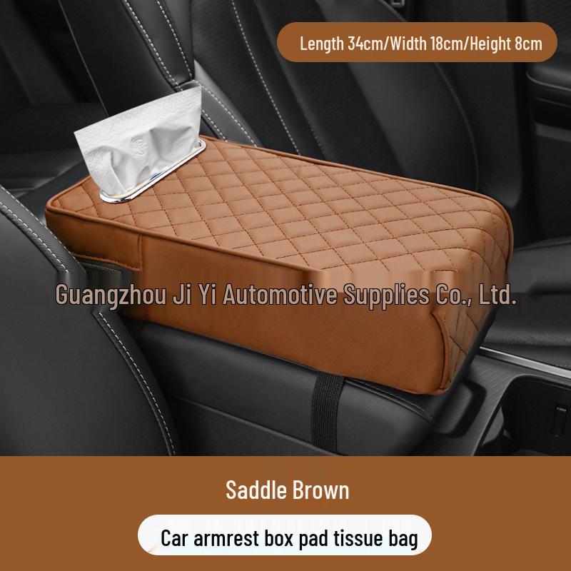 Universal Memory Foam Car Armrest Heightening Pad & Protective Tissue Box Cover