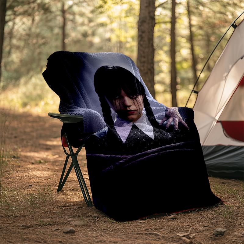 Wednesday Theme Printed Blanket - Perfect for Couch, Bed, Travel & Outdoor Use | Machine Washable, Cozy & Durable.