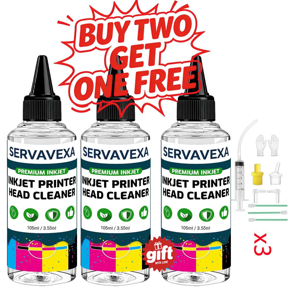 SERVAVEXA Zestaw do czyszczenia głowicy drukarki atramentowej 105 ml dla Epson HP Canon Brother Lexmark - Roztwór i narzędzia do odblokowania dysz głowicy drukującej