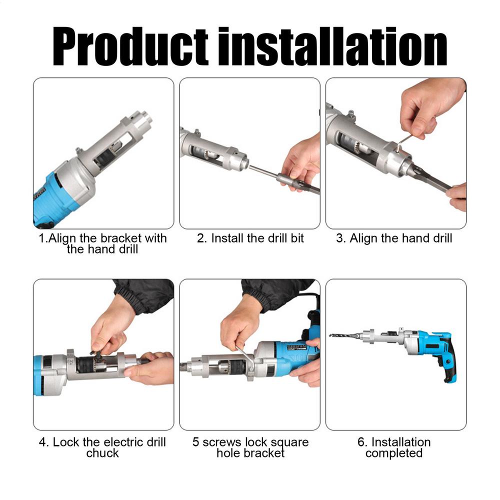 Square Hole Drill Bit Hole Saw Mortising Chisel Drill Bits Professional Drill Bit Adapter For Carpentry Smooth Drilling