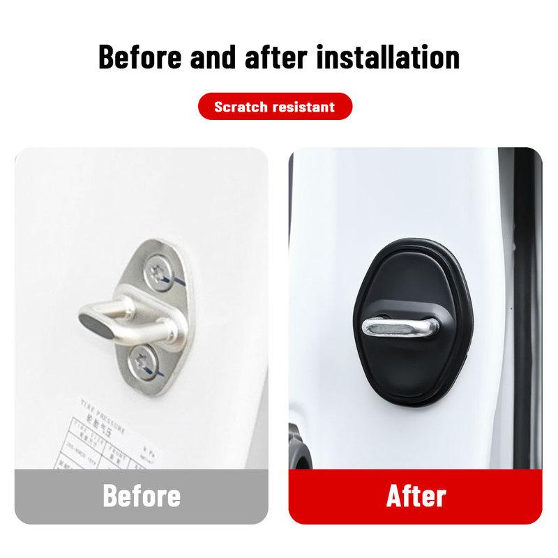 For NISSAN Rogue -2024 Car Door Shock Absorber Door Lock Protector Silicone Auto Door Lock Latches Cover Accessories