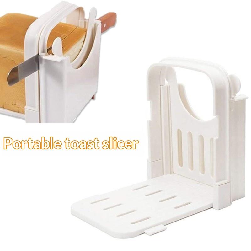 Bread Slicer Adjustable Toast Loaf Slicing Machine Foldable Plastic Bread Cutting Guide Tools For Homemade Bread Kitchen Baking