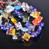 20pcs Diagonal Square Shape Mixed Flower Patterns 10mm 14mm Millefiori Glass Loose Beads for DIY Crafts Jewelry Making Accessories Findings