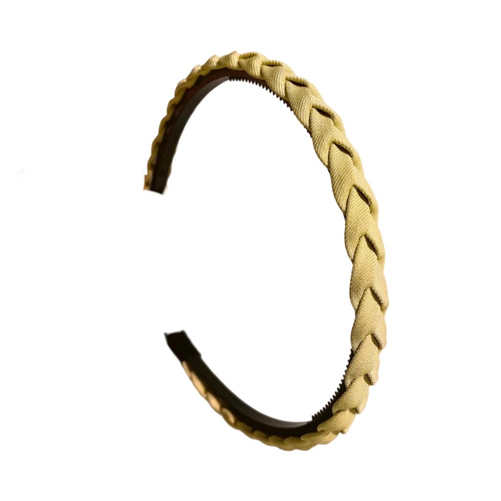 Fabric Braided Hairhoop With AntiSlip Teeth Grip For Face Washing Exercise Strong Hold On Short Hair Styling Hairband