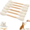 6PCS Felt Cotton Swabs Cat Toys Lightweight Chew Dental Interactive Kick Stick Teething Soft Giant Swabs Cat Toy Cat Lovers