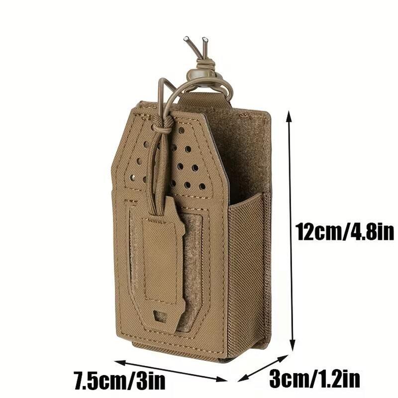 Nylon Tactical Radio Pouch MOLLE Walkie Talkie Holster Adjustable Drawstring For Hunting Outdoor Gear