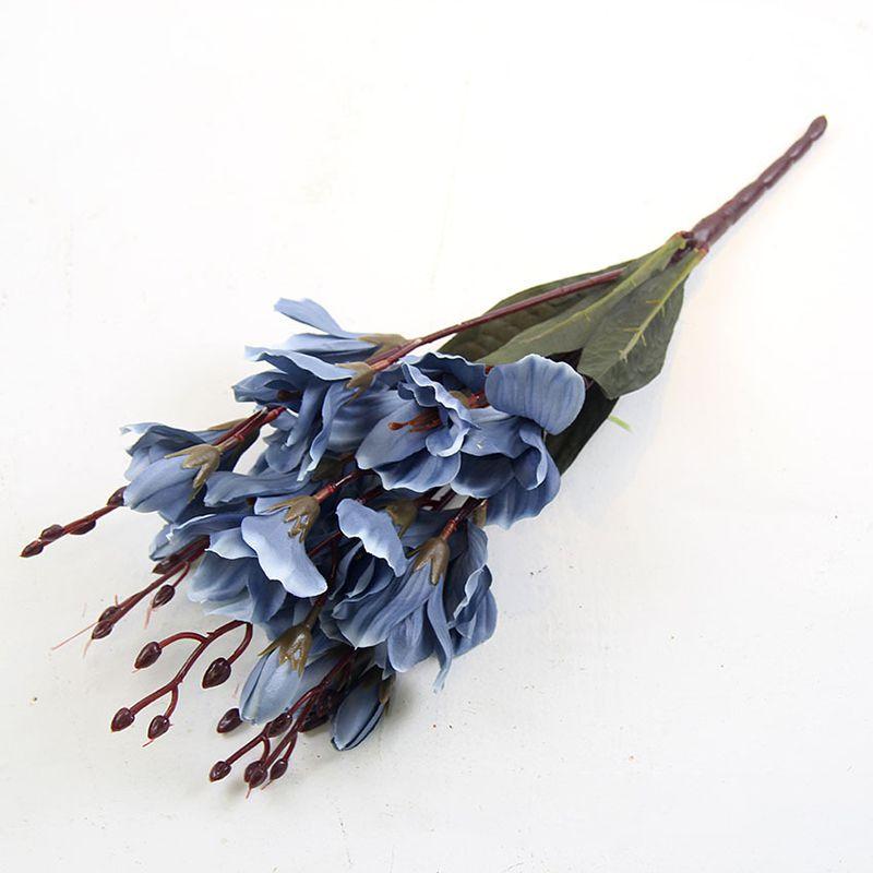 

Искусственный Искусственный Цветок Магнолия Шелковый Цветочный Свадебное Украшение Букет Невесты Blue(1pcs)