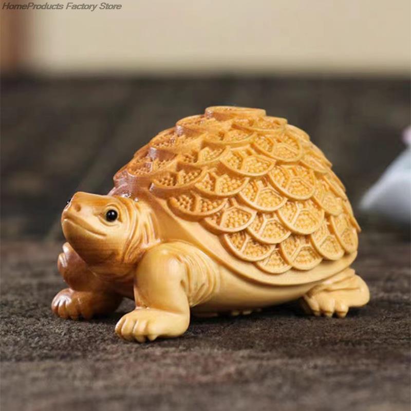 Wood Carving Crafts Auspicious Kirin Small Statue Lucky Mascot Chinese Fortune-making Evil-repelling God Beast Home Art Statue