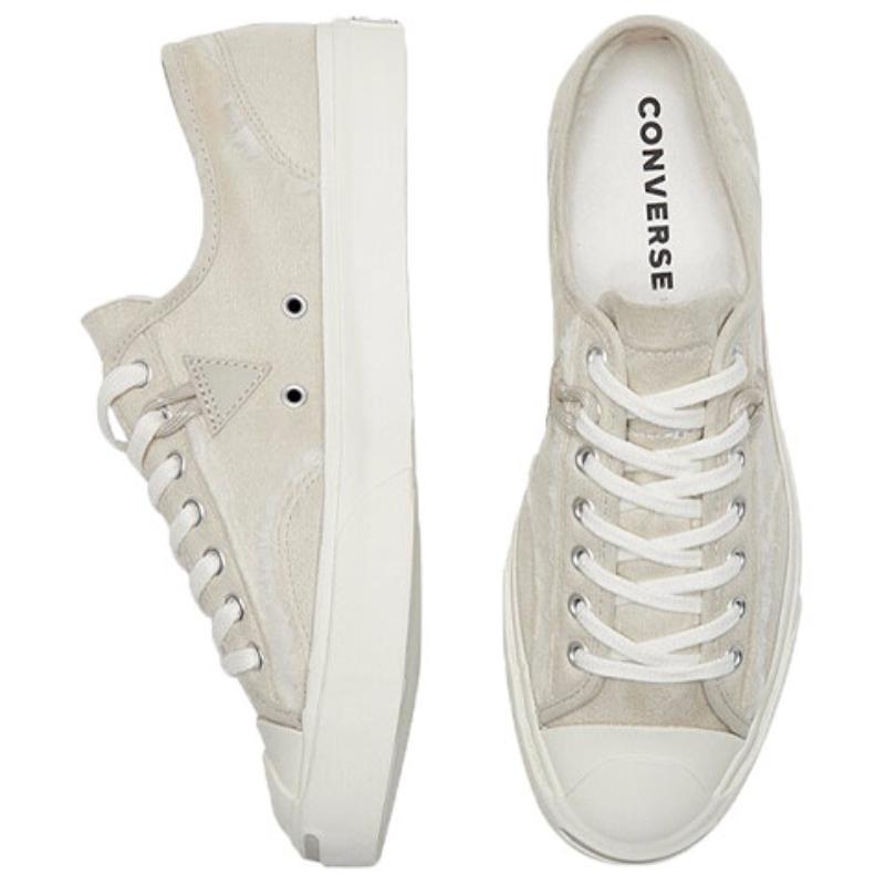 Converse Jack Purcell Comfortable and Versatile Low-Top Canvas Shoes Unisex Light Off-White