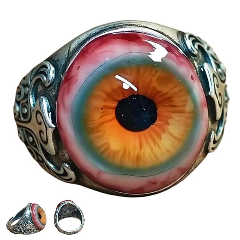 Eye Of The Curtain Ring Evil Eye Ring Realistic Eyeball Design Rings Dark Lore Rings Eye Of The Veil Ring Party Rings Men