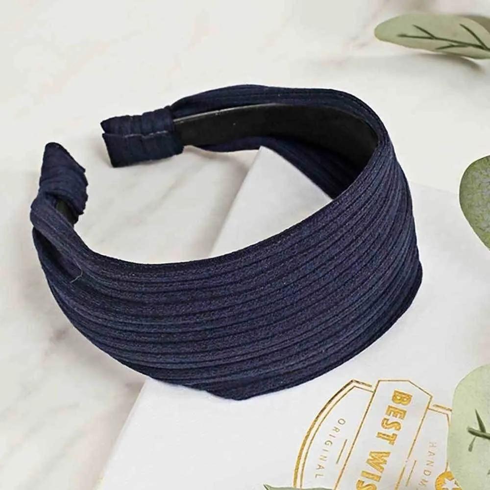 Women s ribbed hair band/sash headband wide