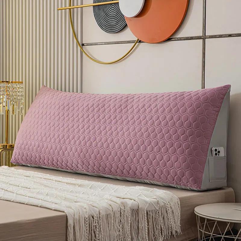 Cooling Latex Cushion Big Wedge Adult Backrest Removable Washable Sofa Reading Pillow Long Headboard Pillow for Bed Decor