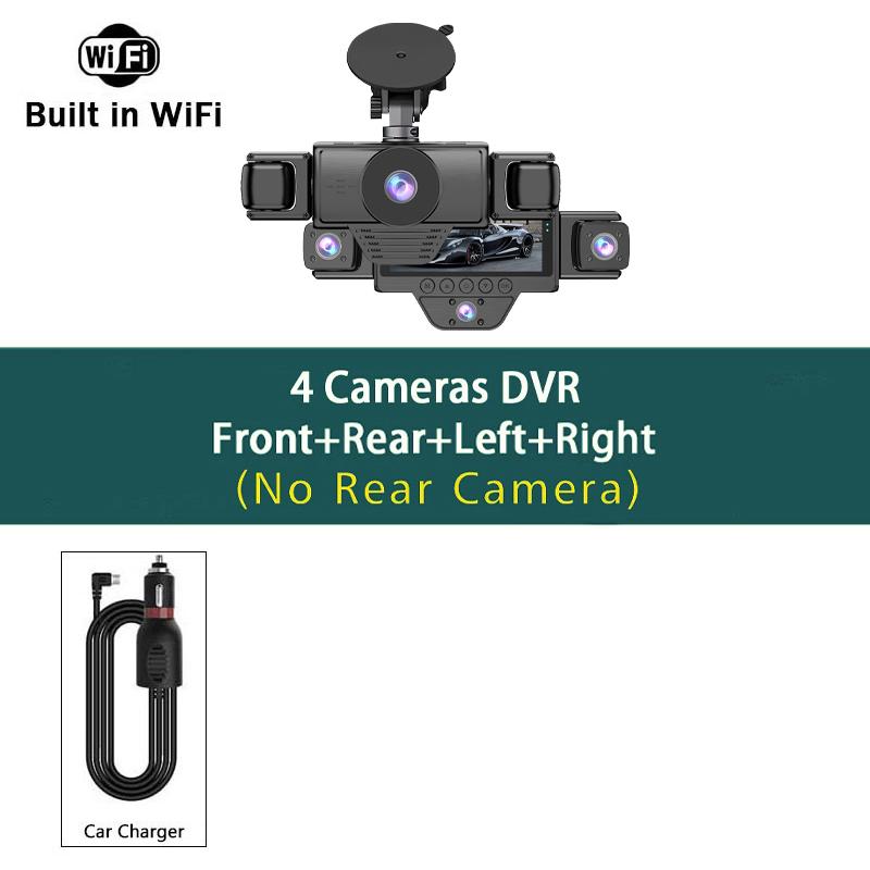 

CV78 5 Channel Dash Cam Wifi Full HD1080P Car DVR 5 Cameras Dashcam Video Recorder Night Vision Black Box Cabin 4 Lens Camera None