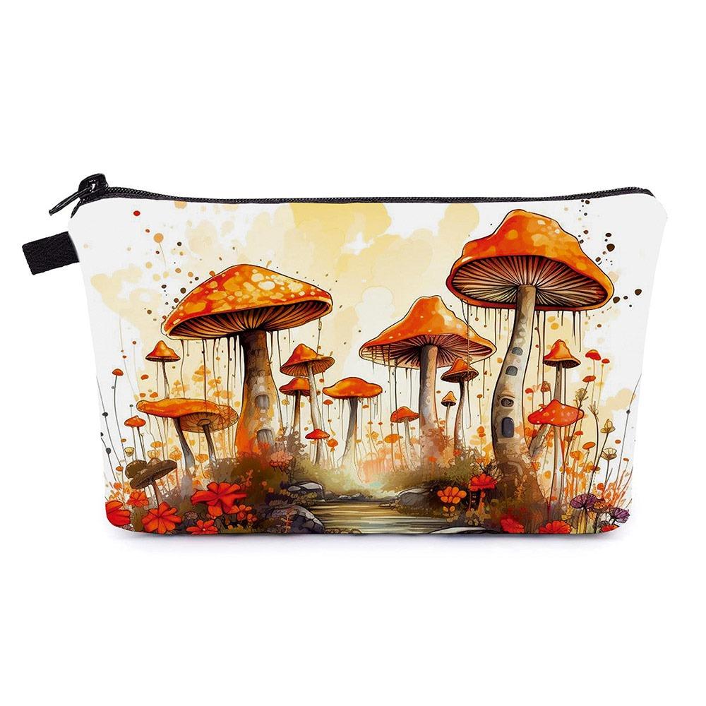 

Fashion Mushroom Print Cosmetic Bag Large Capacity Zipper Toiletry Bag Storage Bag