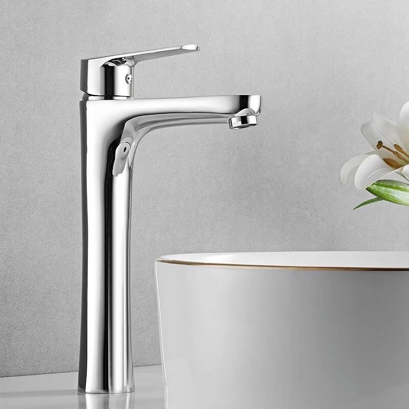 OEING Tall Brass Hot & Cold Single-Hole Basin Faucet