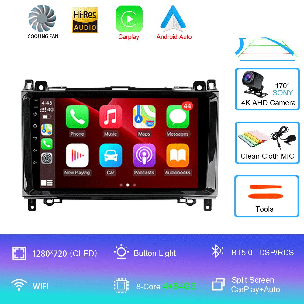 Radio auto Android 14 pentru Mercedes Benz B200 Sprinter W906 W639 AB Class W169 W245 Viano Vito Player Multimedia 2 Din Stereo DSP