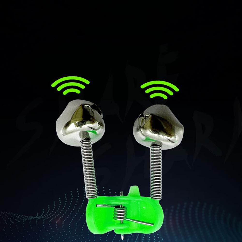 50 pezzi campanelli d'allarme per canna da pesca clip per campanelli da pesca con doppi campanelli di avviso accessori per attrezzi da pesca