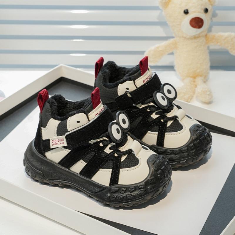 Kids Winter Fleece Lined Non Slip Soft Sole Toddler First Walking Sports Sneakers