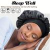 Women Satin Home Hair Shower Cap Comfortable Nightcap Casual Wide-brimmed Sleeping With Elasticated Floppy Band Cap Breathable