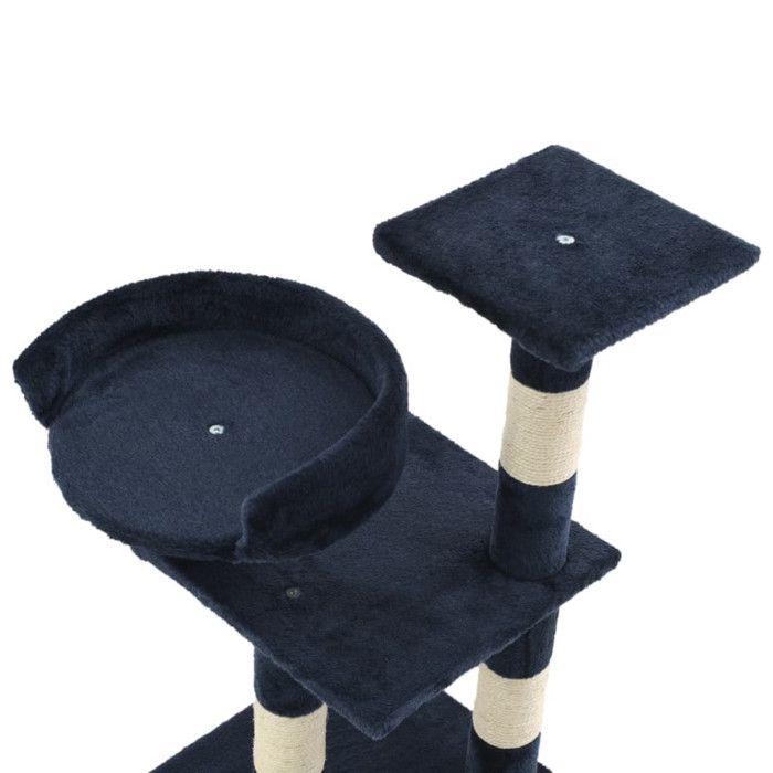VidaXL Arbre à chat avec griffoirs en sisal 65 cm Bleu