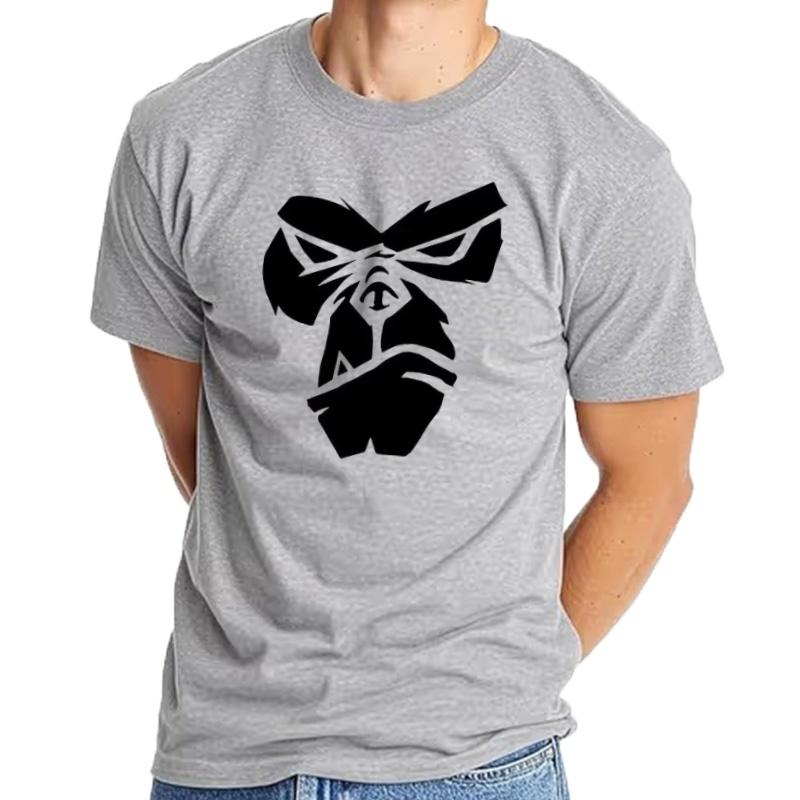 T-shirt With Gorilla Face Print Summer T-shirts For Men And Women 100% Cotton With Round Neck