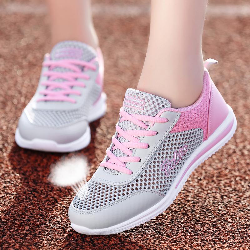 Summer new mesh breathable sneakers soft-soled casual running shoes lightweight mesh shoes tide