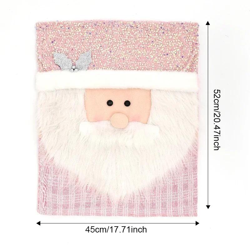 

Christmas Chair Cover Pink Chair Cover Santa Claus Doll Chair Cover European Style Restaurant Home Decoration Business navidad